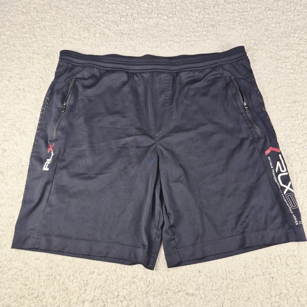 RLX Ralph Lauren Performance Shorts Mens M Athletic Gym Stretch Zip Pockets read
